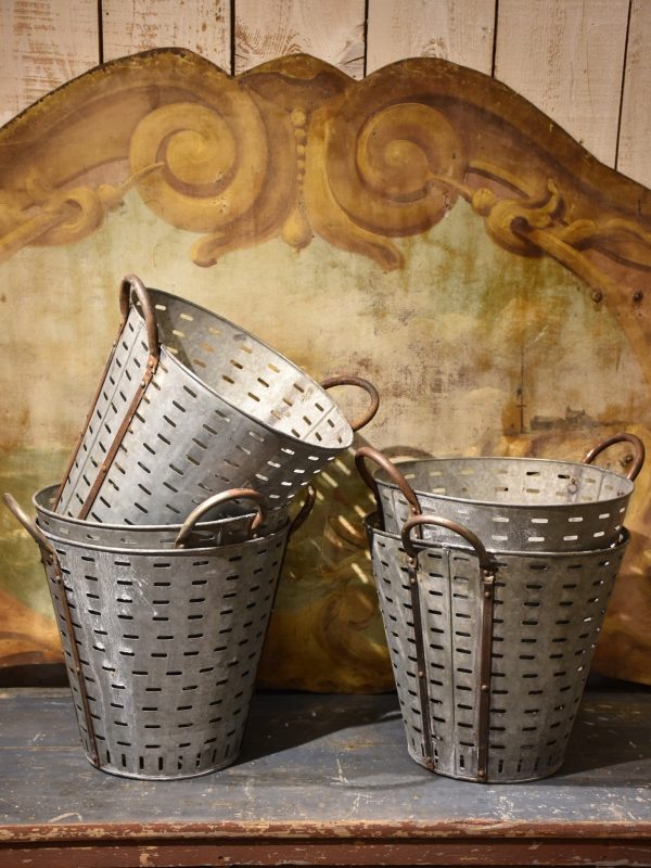 Galvanized olive straining buckets Online now