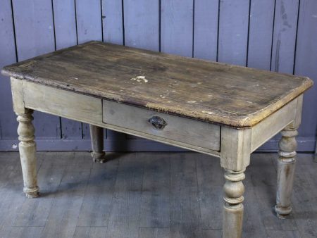 Rustic French butcher s table with drawer Online now