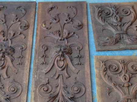 Five pieces of antique Italian carved wood paneling Online Sale