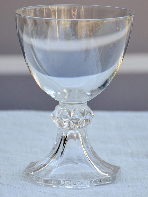 Six vintage crystal white wine glasses on Sale