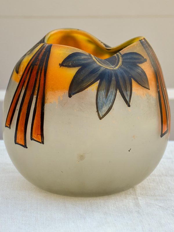 Antique glass vase from the École de Nancy signed LG Online Hot Sale