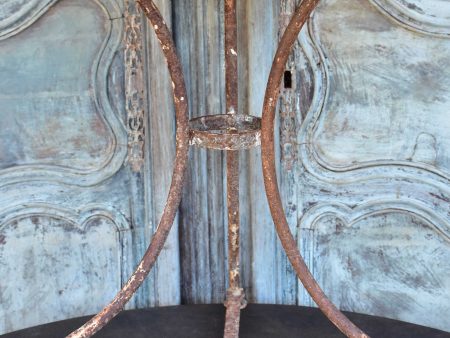 Antique French garden table with stone top For Cheap