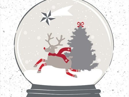 PAV296 - Reindeer Snow Globe - 12x12 Cheap